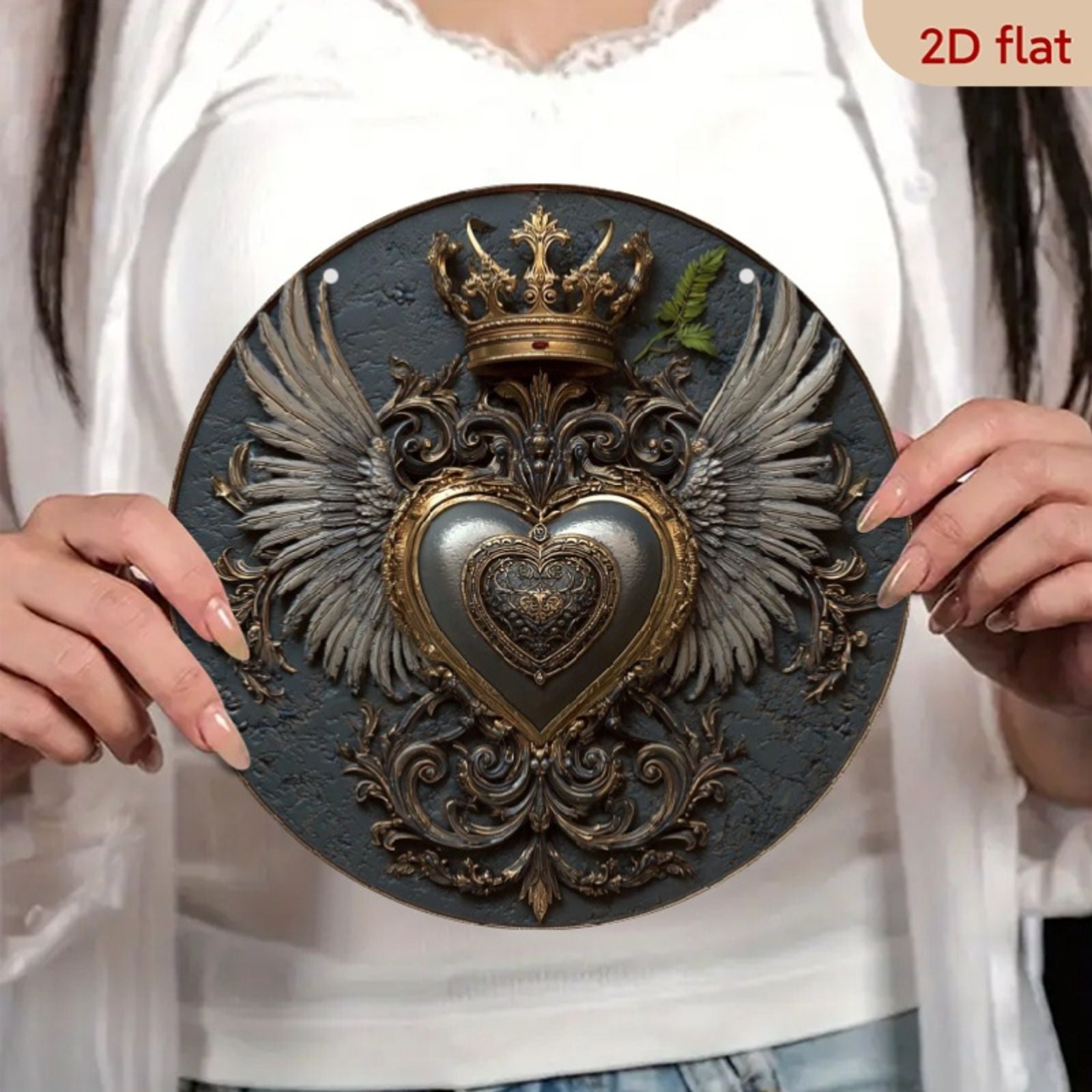 ShineHalo Heart Wing Metal Wall Art Decor