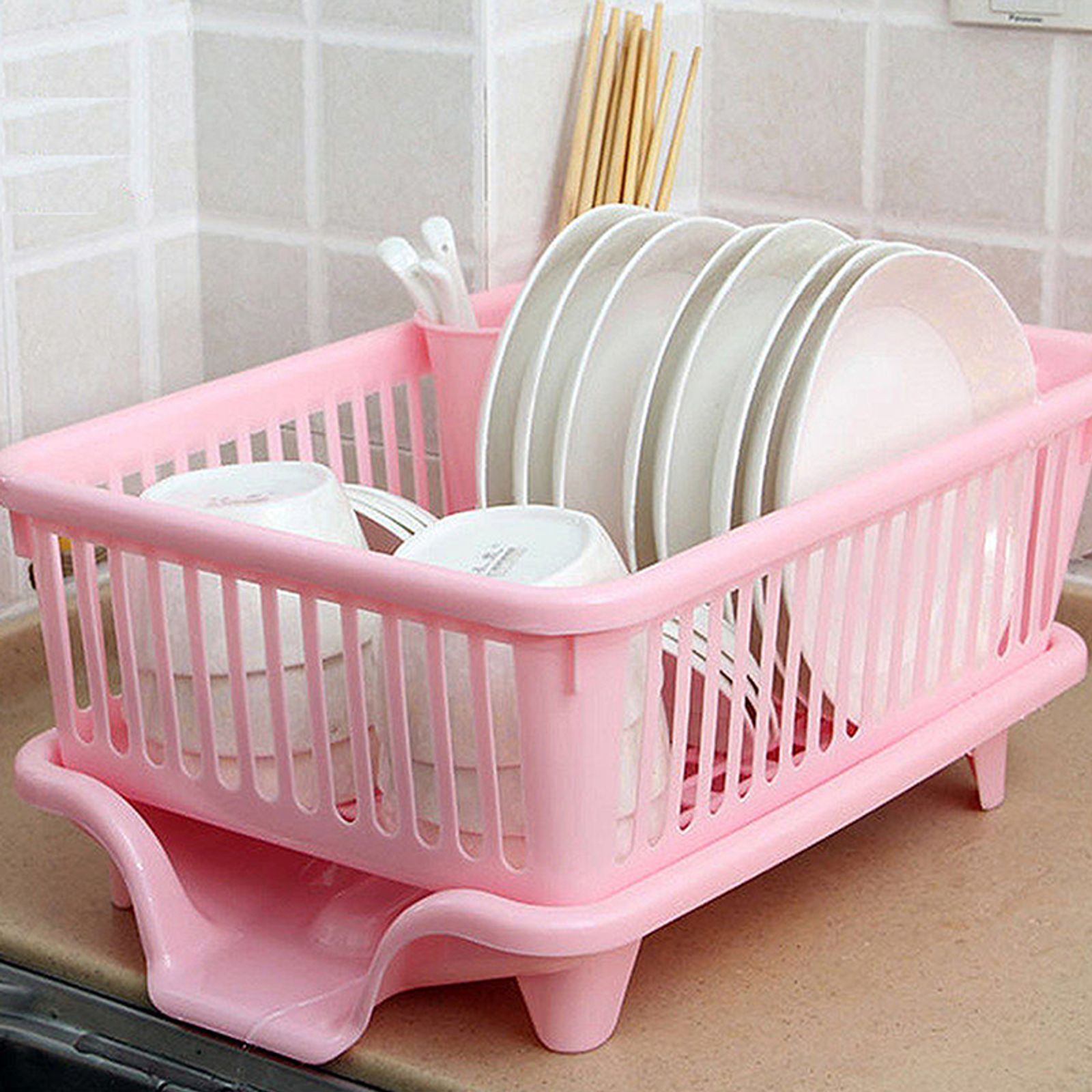 Kitchen Drainage Rack with Drainer Board for Utensils and Plates