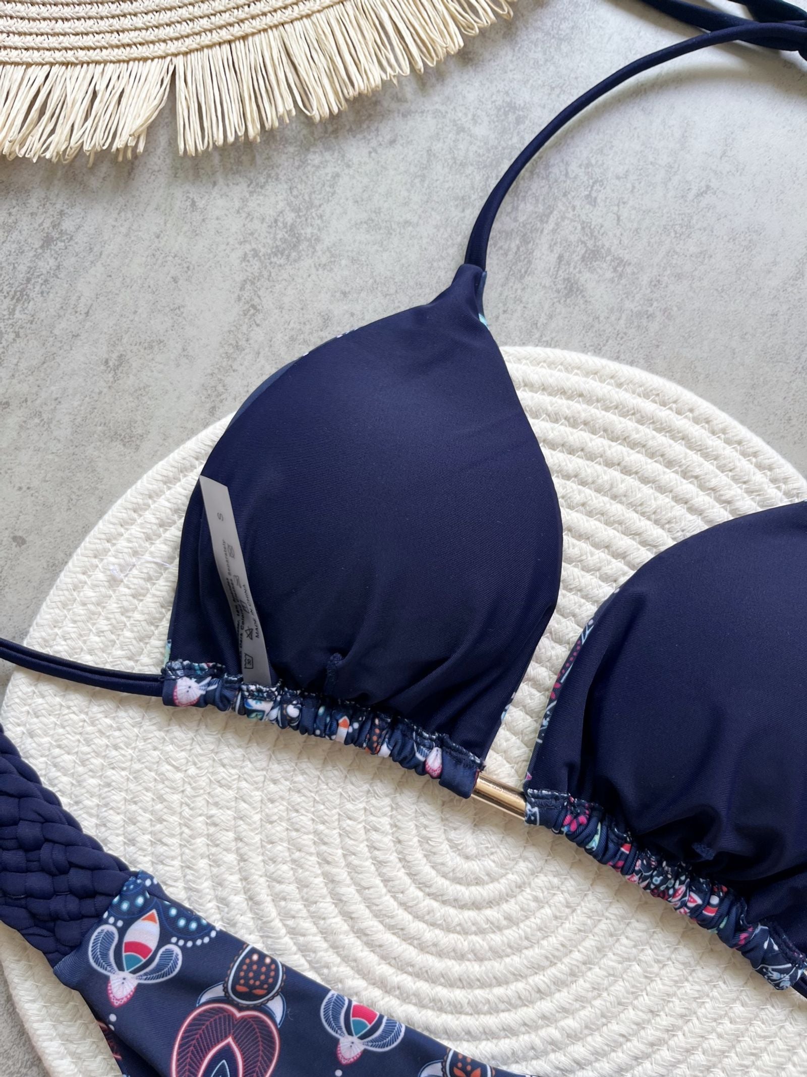 Print Halter Mini Thong High Cut Bikini Set