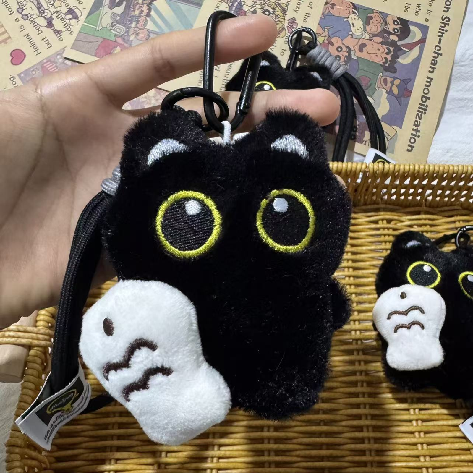 Funny Plush Black Cat Doll Keychain Pendant