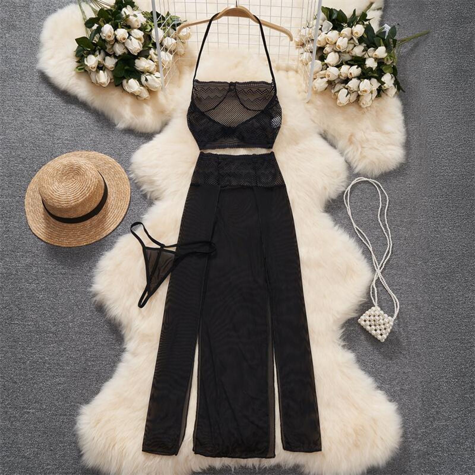 Black Cute Lolita Mini Dress with Ruffle Bow