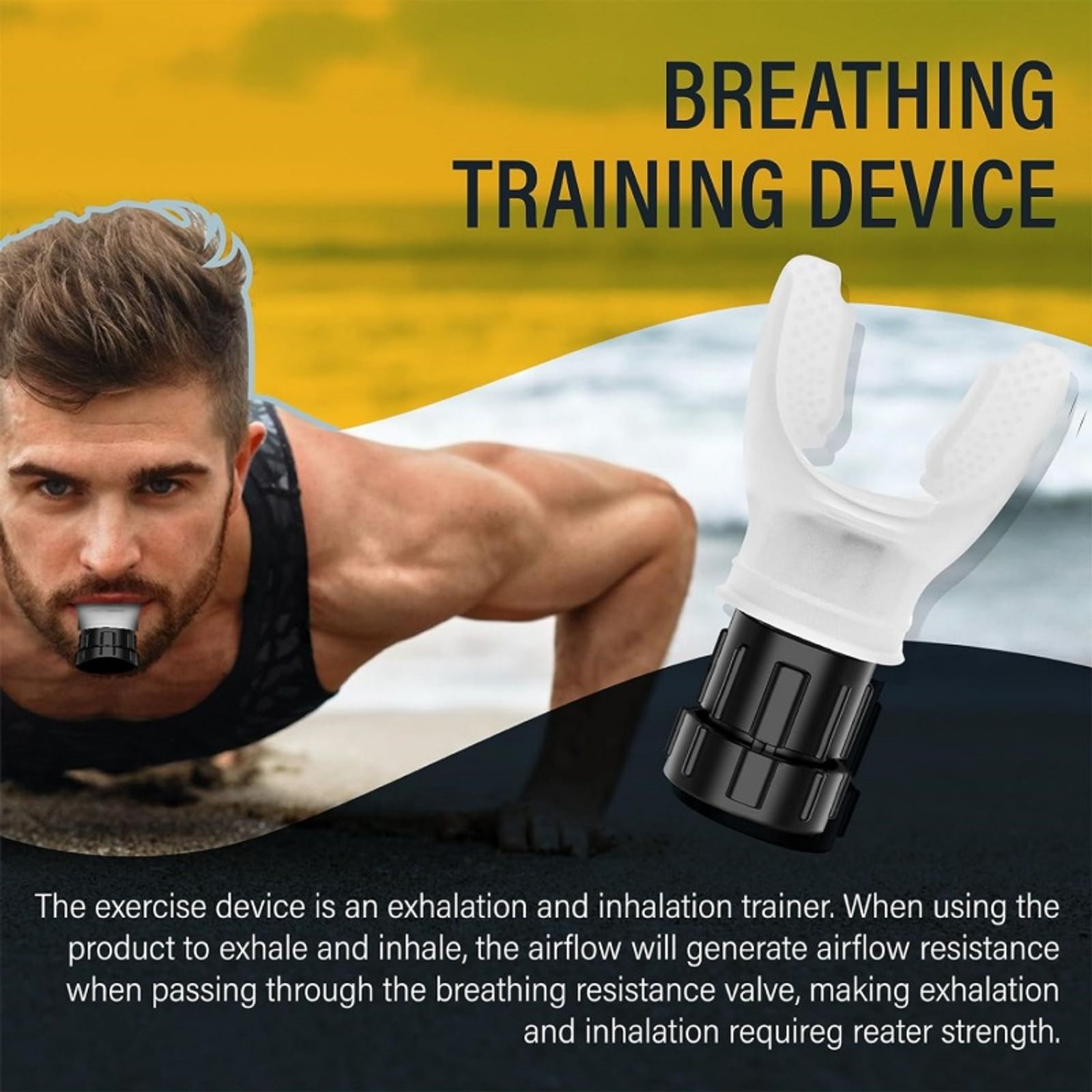 Portable Adjustable Resistance Breathing Exercise Device