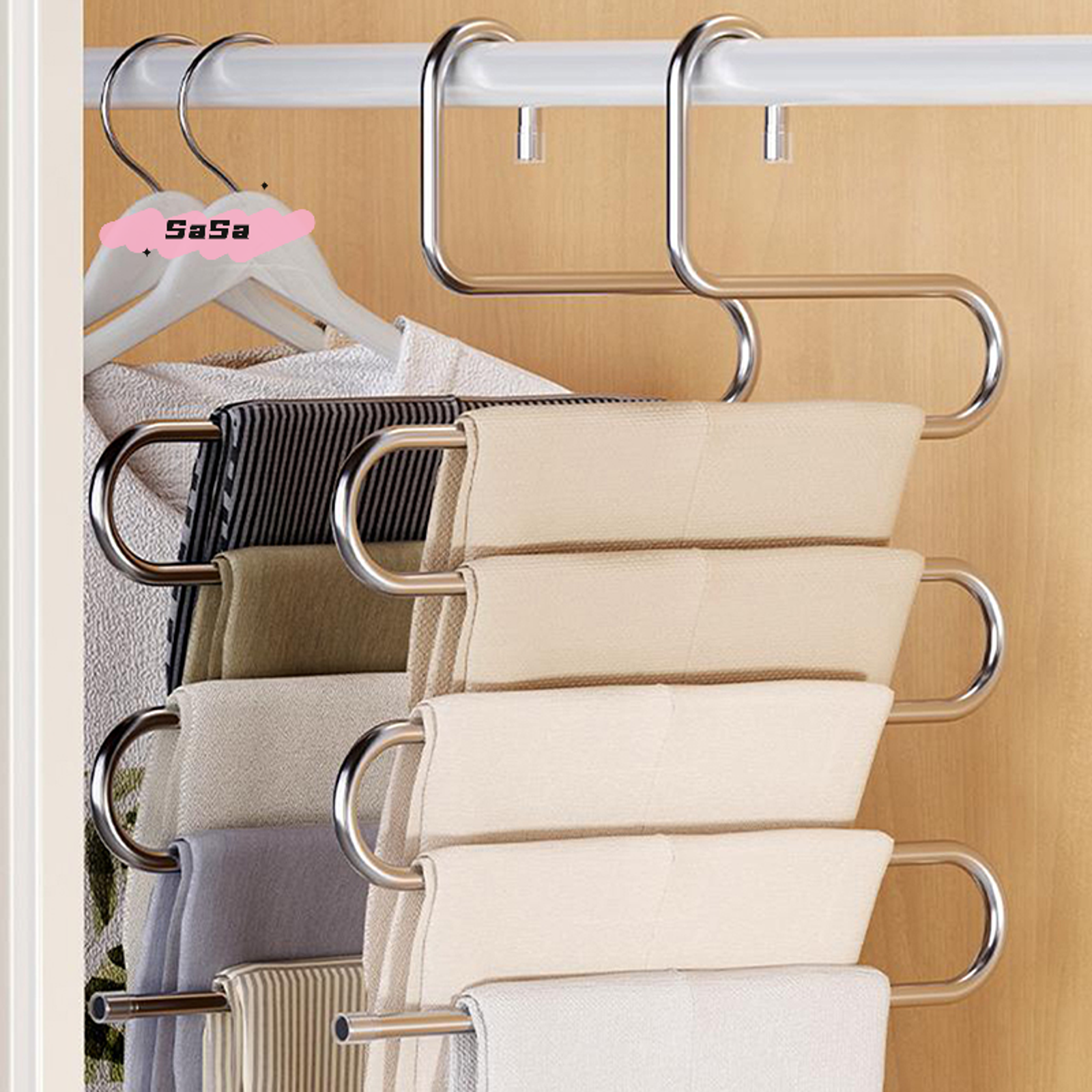 5-Layer Non-Slip Clothes Hangers - Multi-Functional Rack