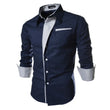 Men's Slim Fit Striped Shirt - Black & White