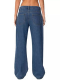 Fashionable Women's High Waist Wide Leg Jeans