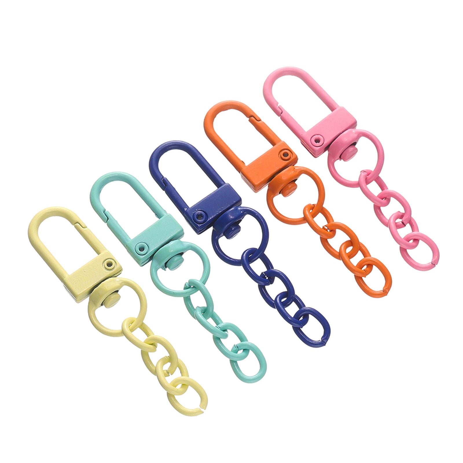10pcs Keyring Lobster Clasp Spring Buckle with Chains