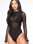 Sexy Transparent Black Mesh Bodysuit for Women