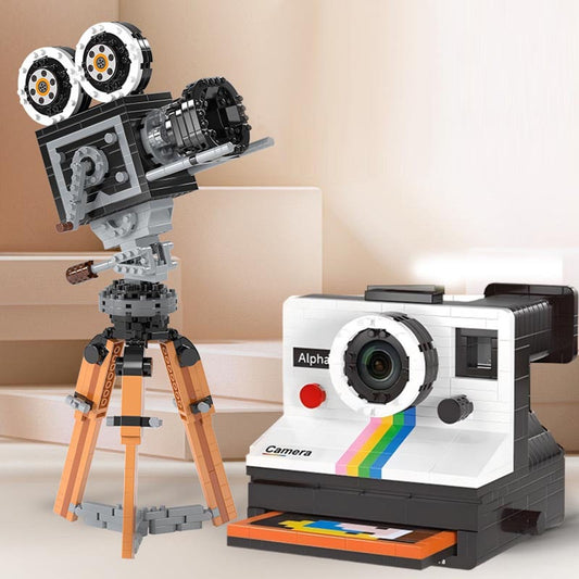 593/802PCS Vintage Camera Model Building Block Toy