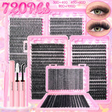 DIY Lash Extension Kit with 720pcs Lash Clusters