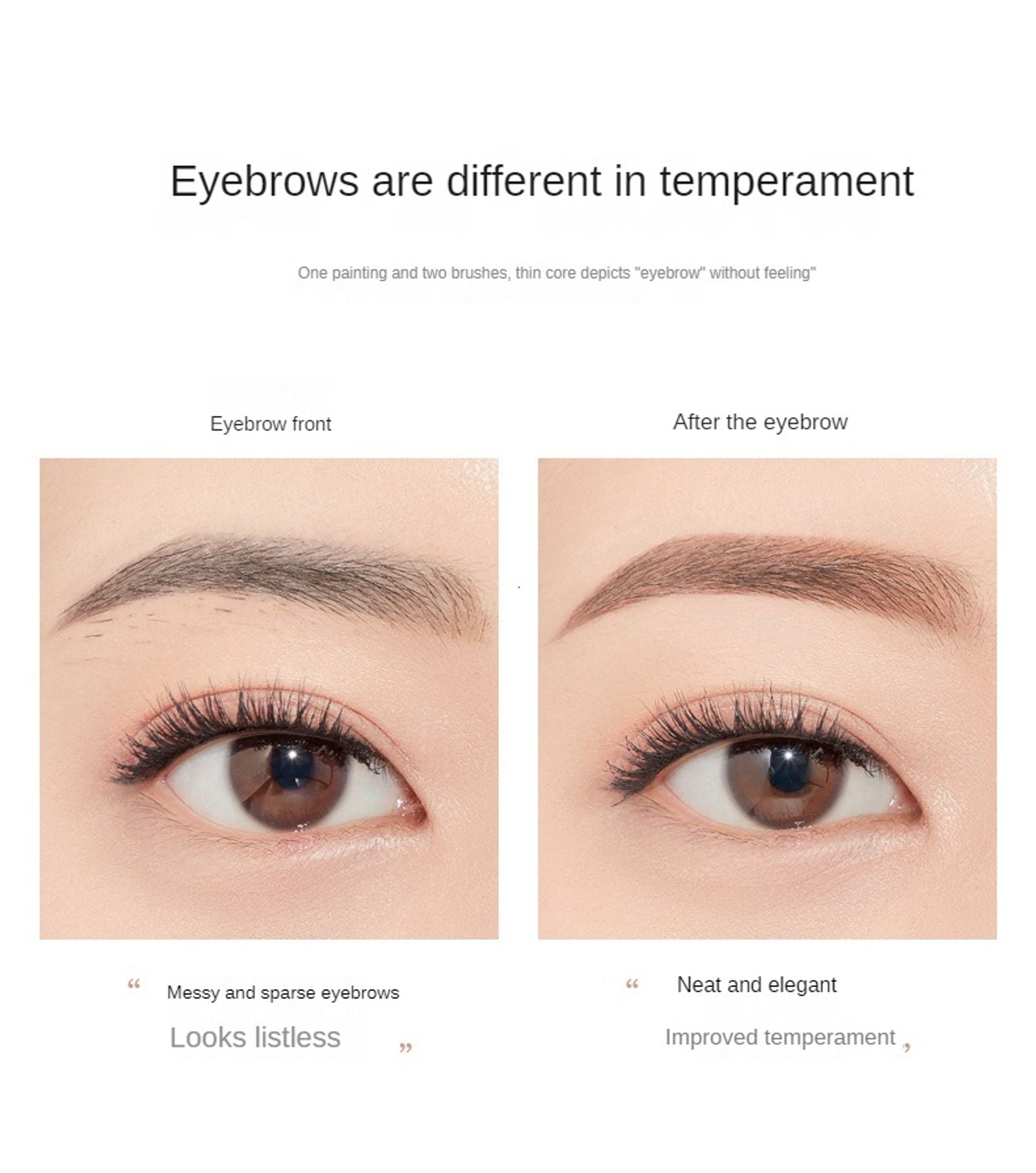 2 in 1 Waterproof Eyebrow Pencil - Long Lasting & Easy to Use