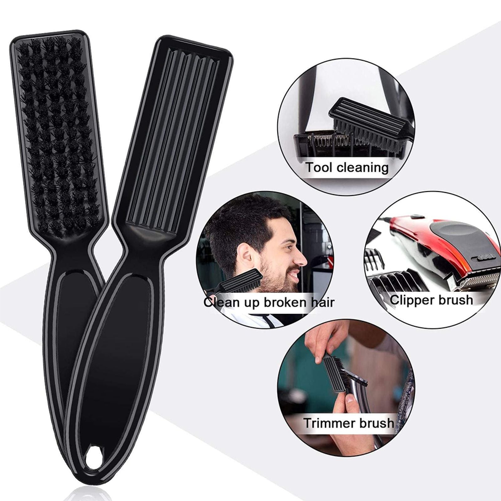 Barber Neck Duster Brush Set with Plastic Handle