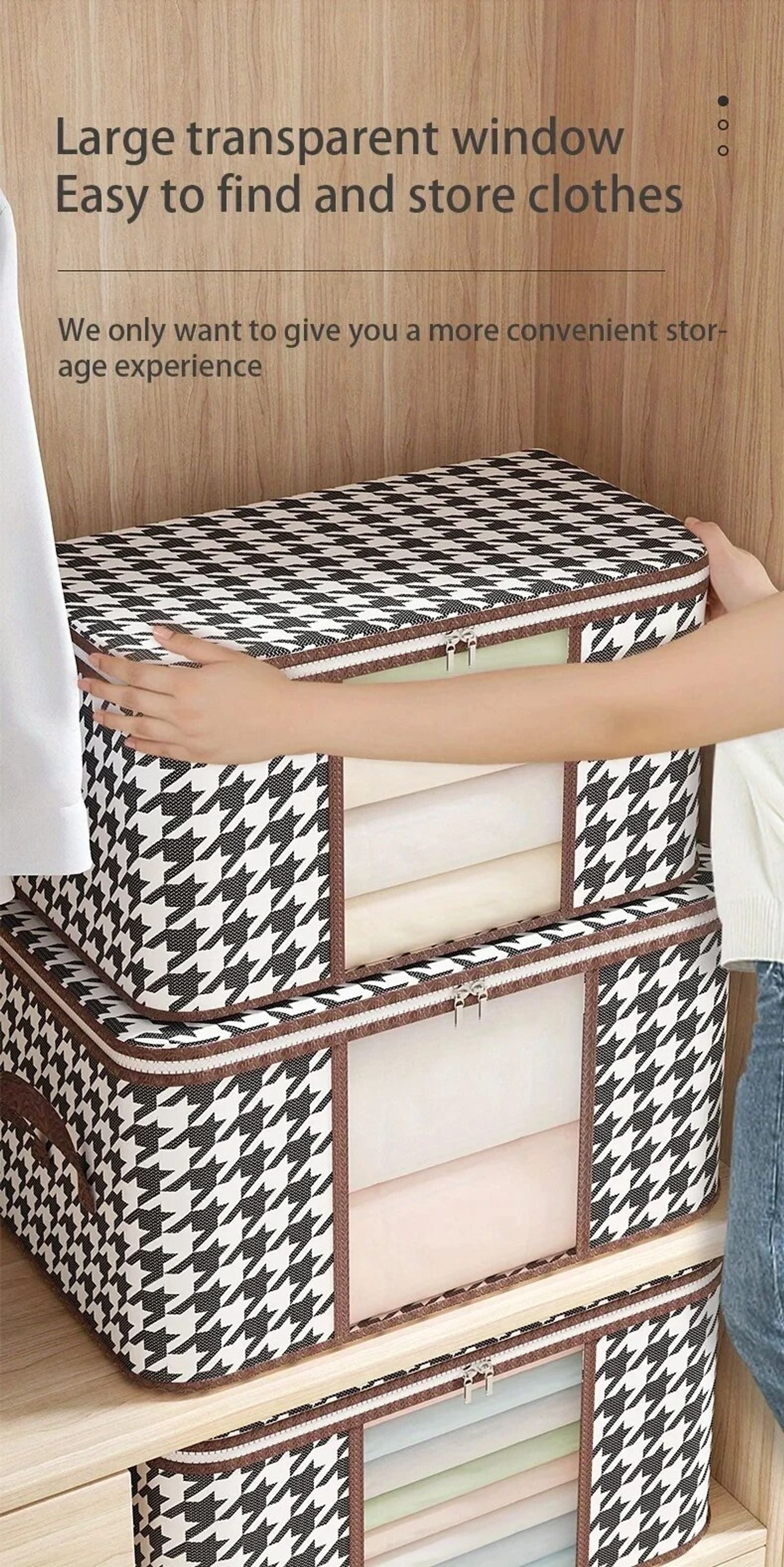 Large Clear Foldable Storage Box with Handles and Zipper