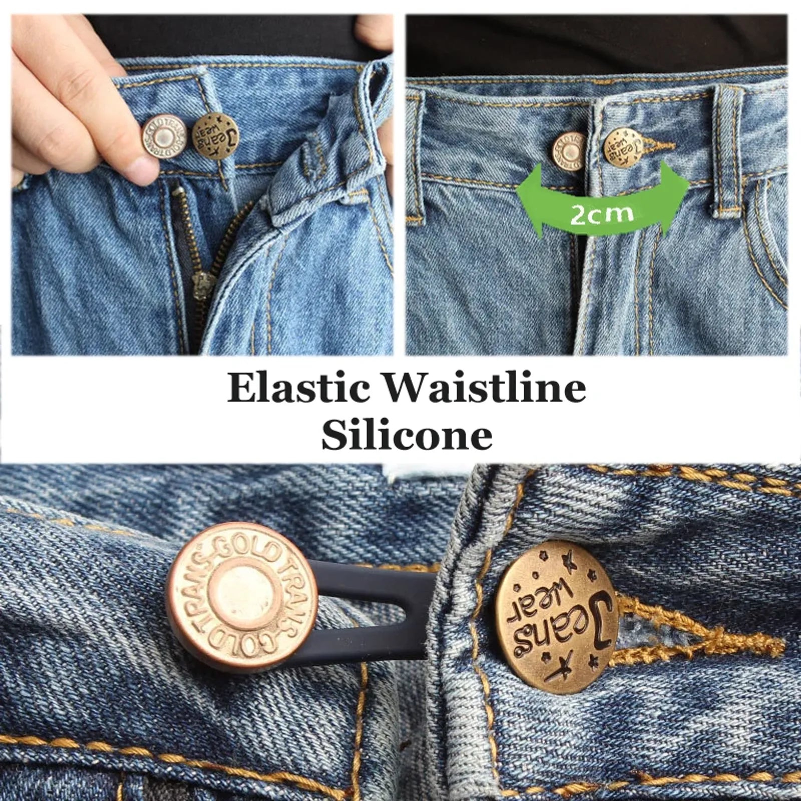 Adjustable Retractable Button Buckle for Jeans