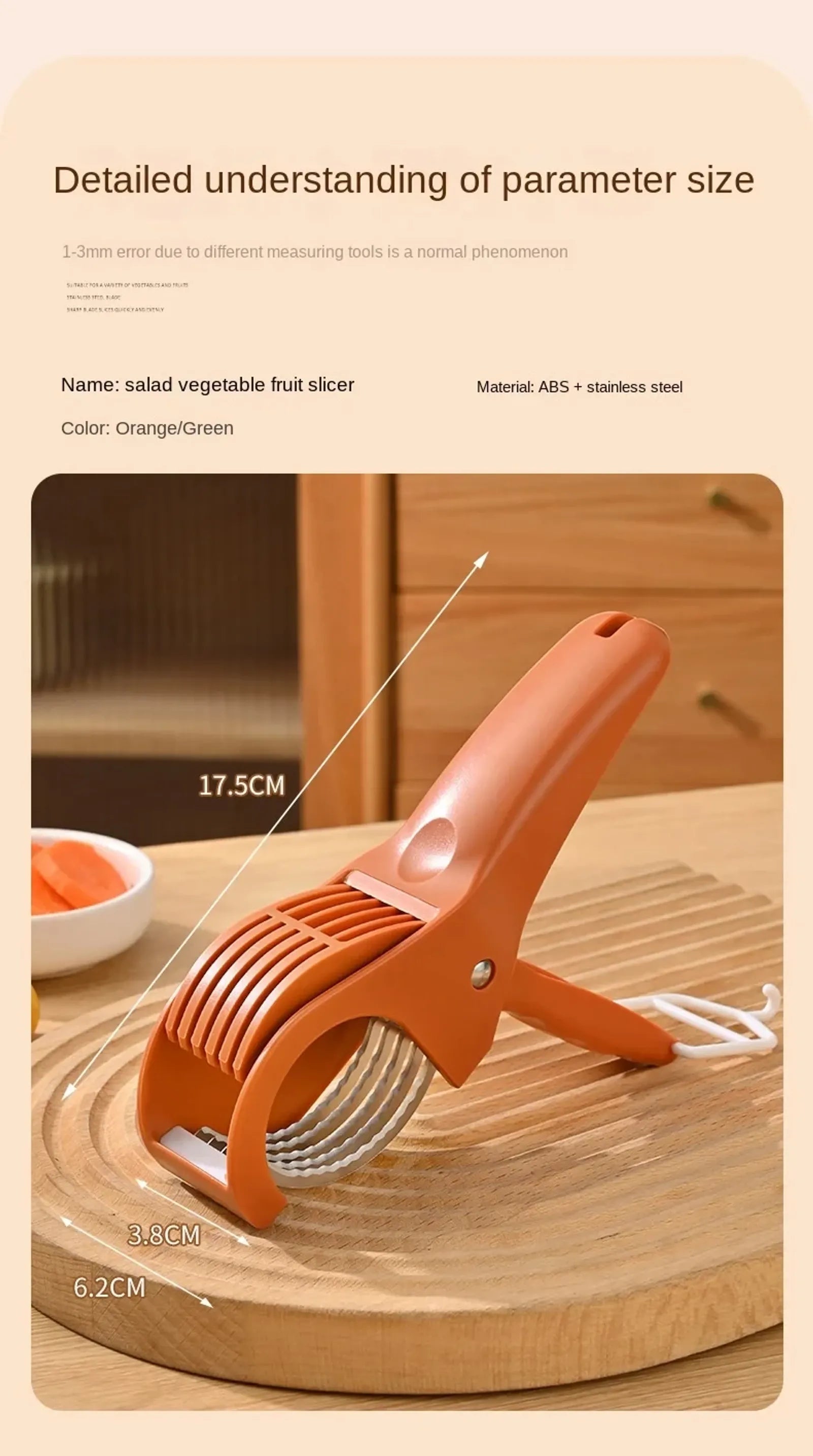 HooFun Stainless Steel Vegetable and Fruit Slicer