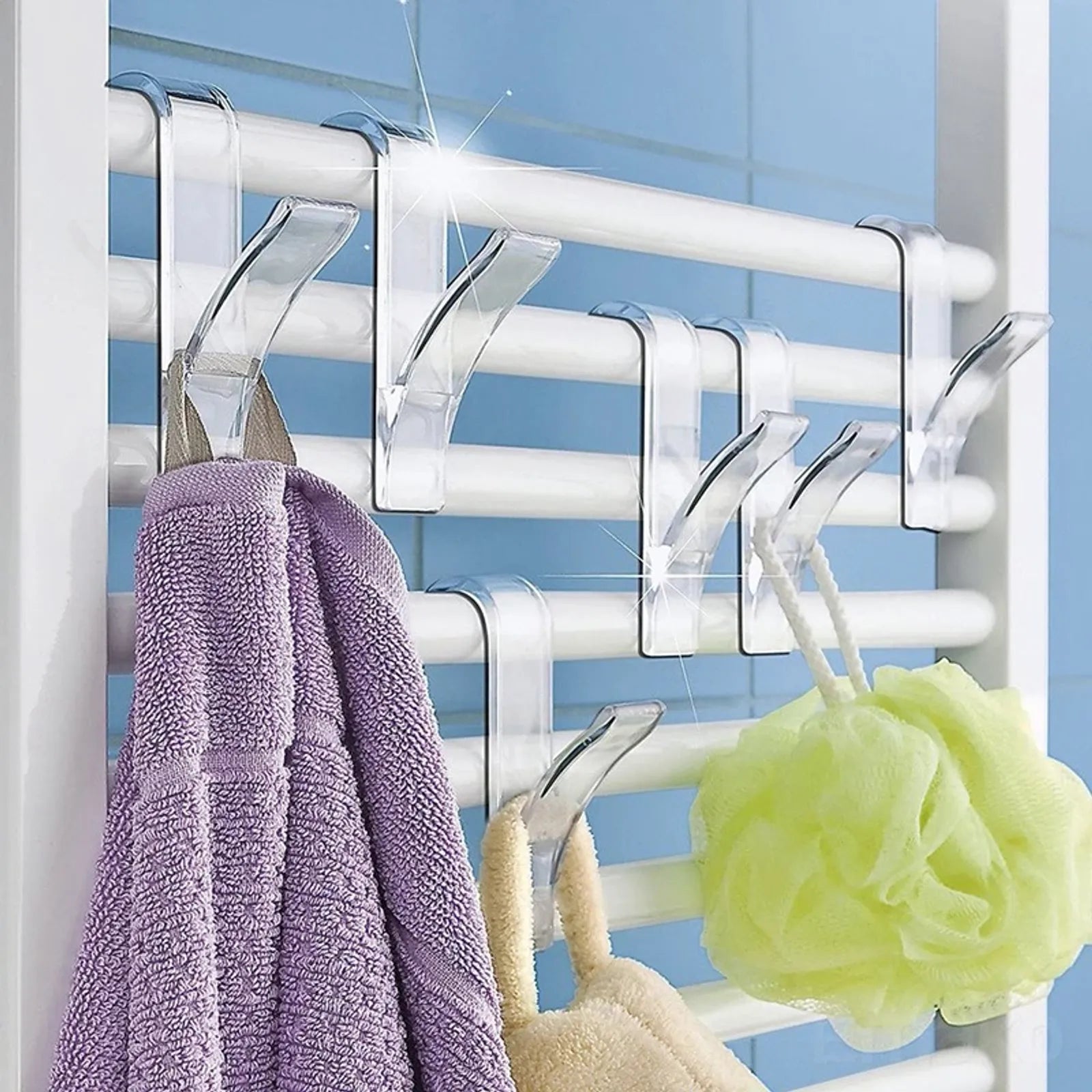 White Clear Hanger Clips for Towels and Scarves