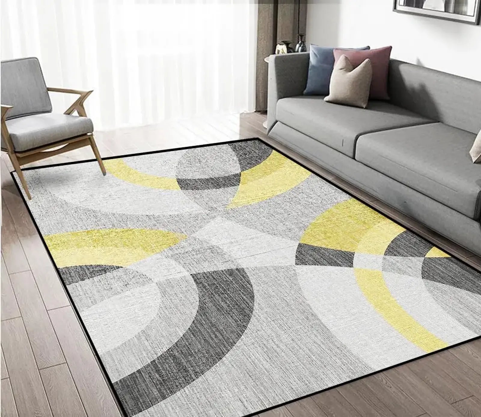 Modern Abstract Geometric Floor Mats for Living Room & Bedroom