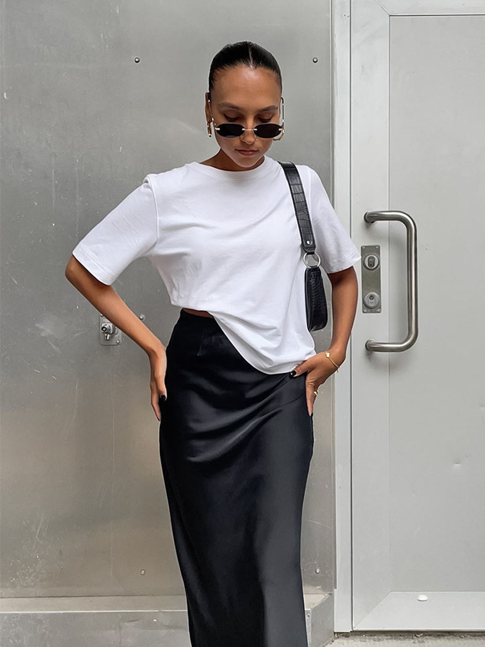 Elegant High Waist Black Trumpet Skirt for Women