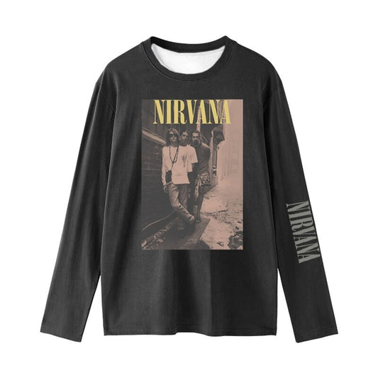 3D Printed Nirvana Band Long Sleeve T-shirt for Autumn