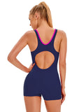 2023 Plus Size Patchwork Sport One Piece Swimsuit for Women