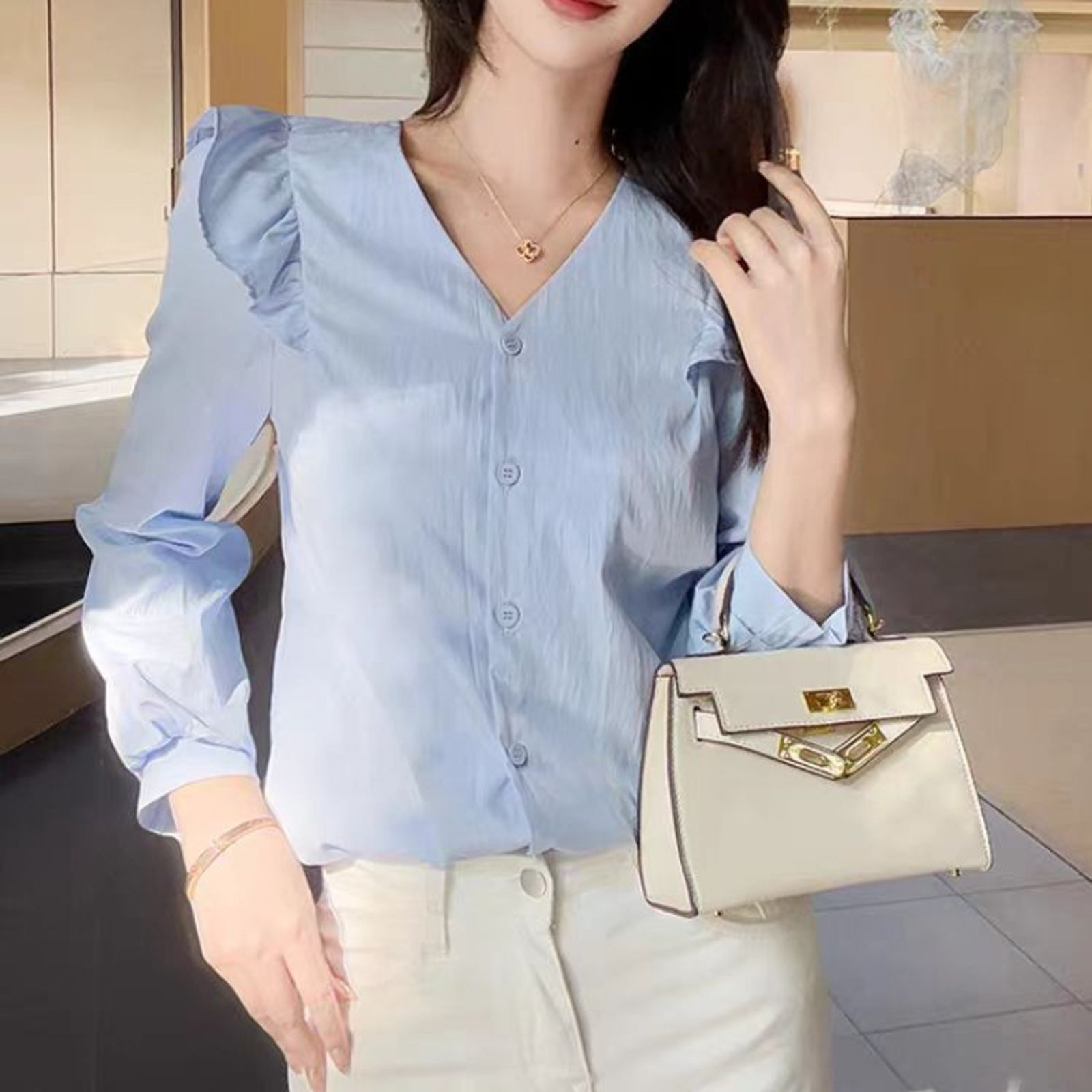 Long Sleeve Casual Blouse for Women
