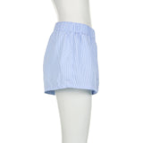 Striped Print Casual Shorts for Women