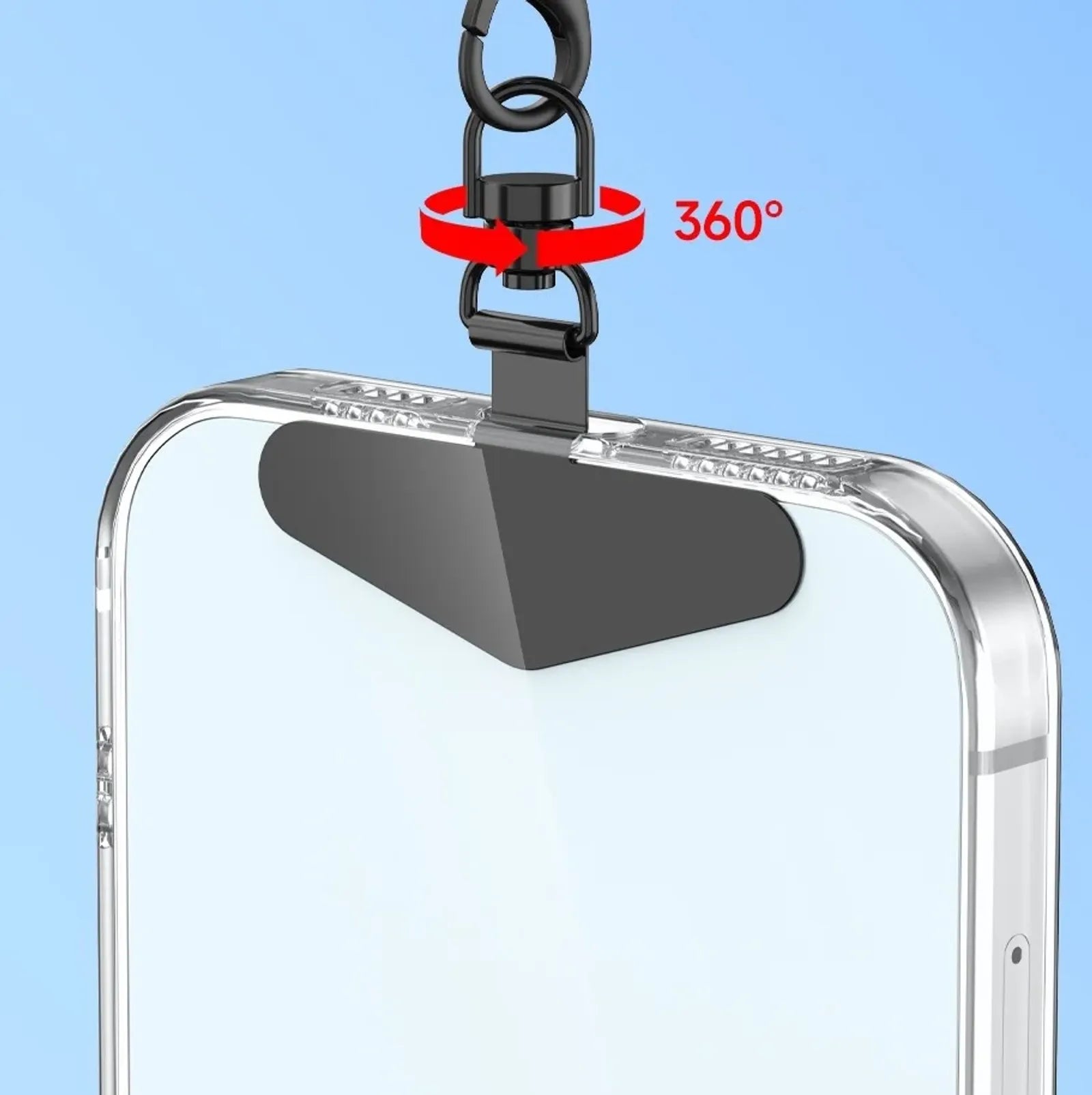 360° Rotation Steel Phone Tether Lanyard Connector