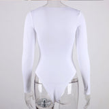 Long Sleeve Square-Cut Collar Bodycon Bodysuit