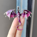 Enamel Dragon Brooch for Men and Women