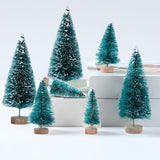 Mini Wooden Christmas Tree in Blue Green White Gold