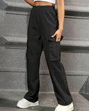 High Waist Wide Leg Fashionable Workwear Pants for Women