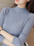 Autumn Women's Mock Neck Ruffle Sweater