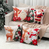4pcs Merry Christmas Cushion Covers for Home Decoration