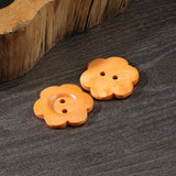 10PCS Wooden Flower Buttons - Flat-back Floral Accessories
