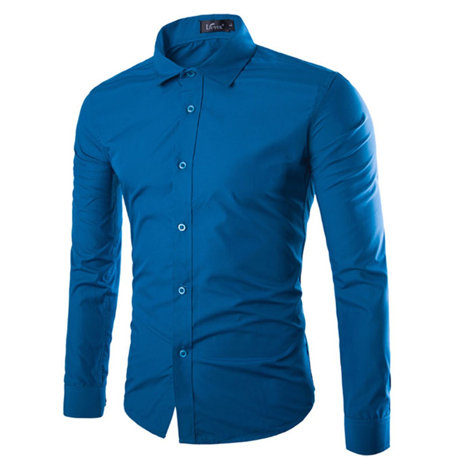 14 Colors Solid Color Men's Fashionable Long Sleeve Shirt