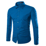 14 Colors Solid Color Men's Fashionable Long Sleeve Shirt
