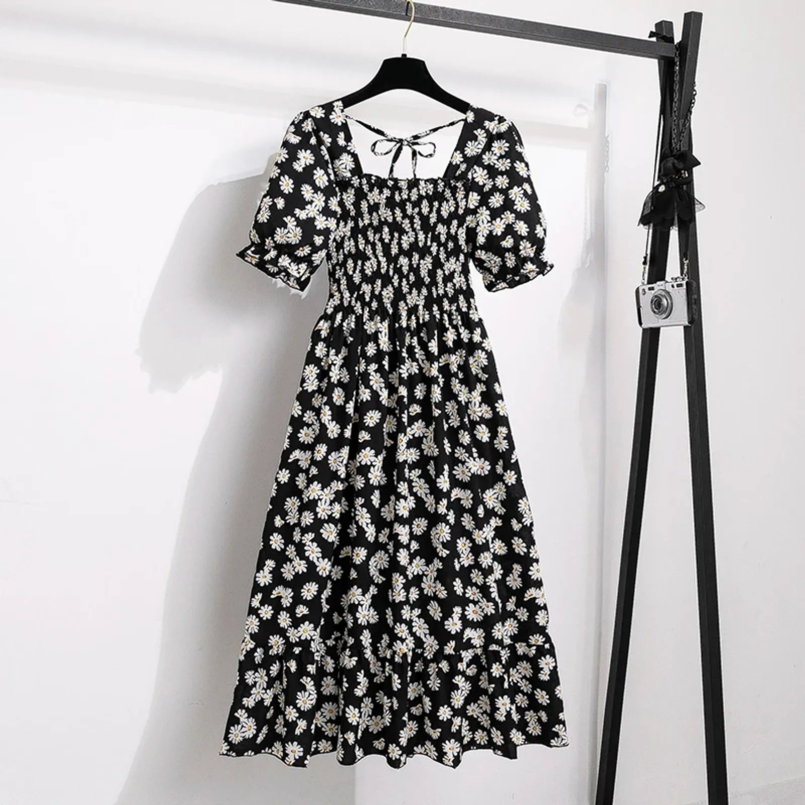 Spring Summer Chiffon A-line Dress for Women