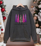 Merry Christmas Tree Print Hoodie for Men