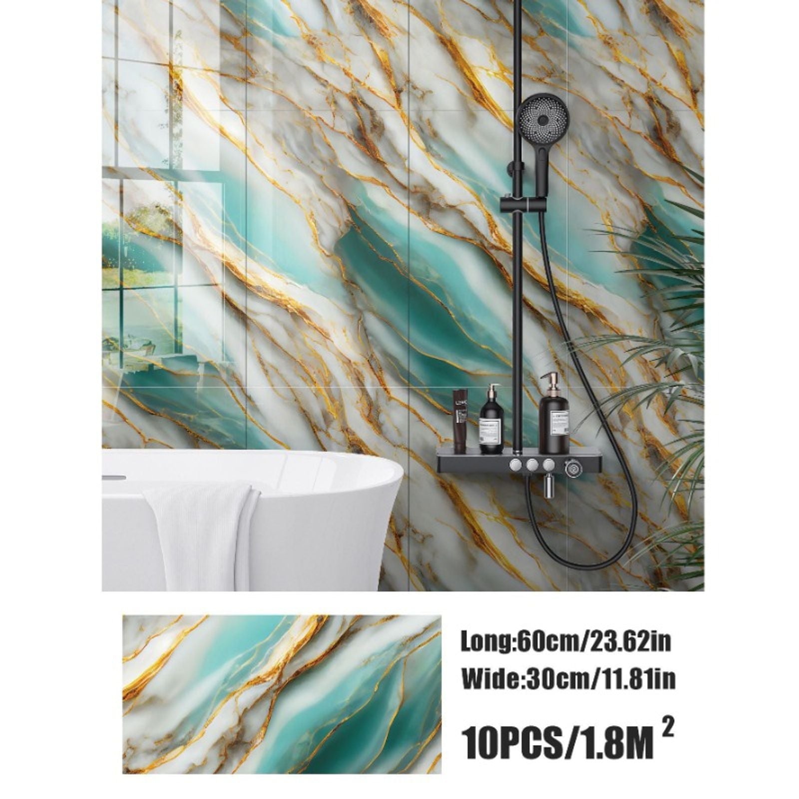 3D Marble Wall Stickers - Waterproof Self-Adhesive Decor