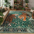 Green Bohemian Jungle Tiger Door Mat