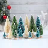 Mini Wooden Christmas Tree in Blue Green White Gold