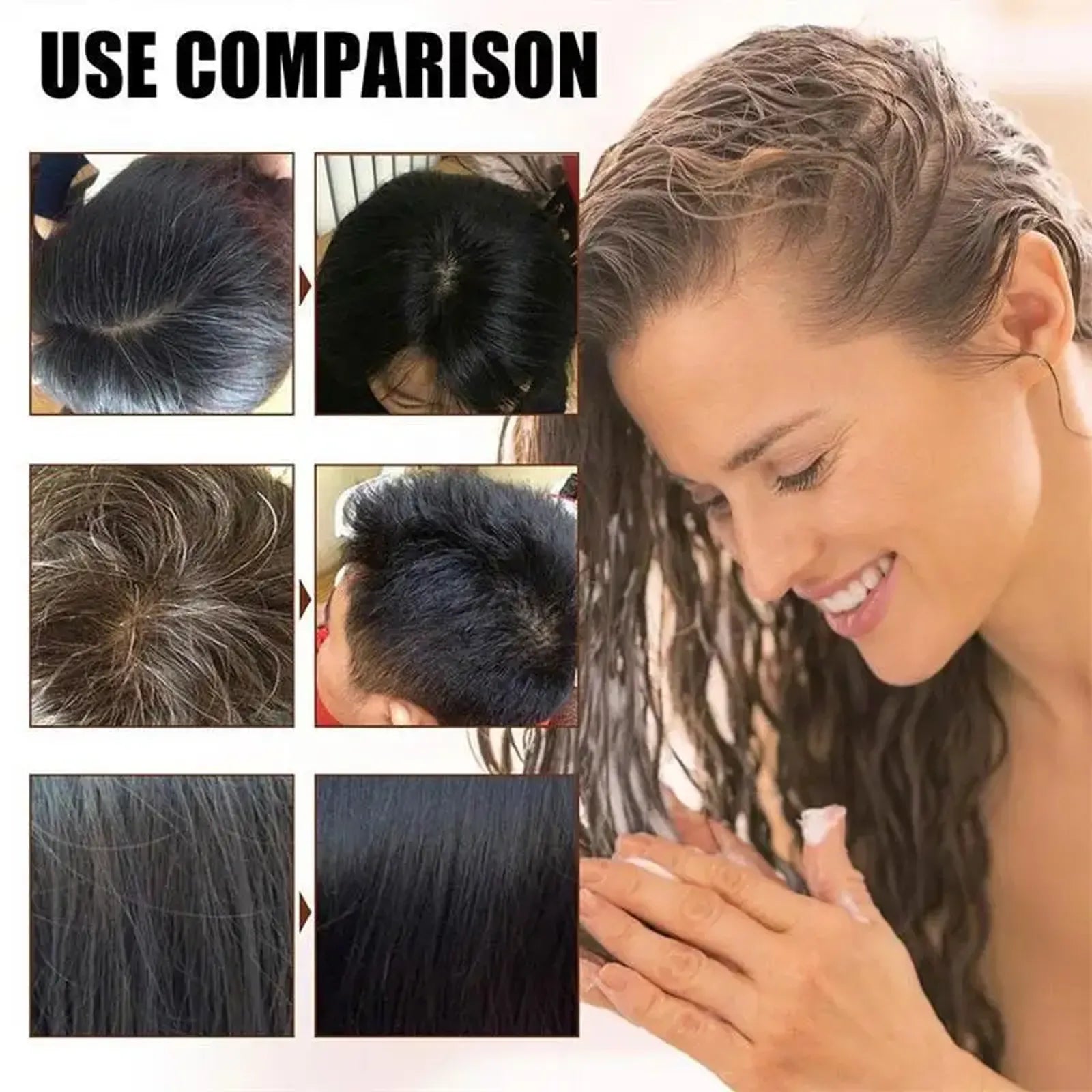 Pure Natural Herbal Hair Dye Shampoo - 5 Minute Color Change