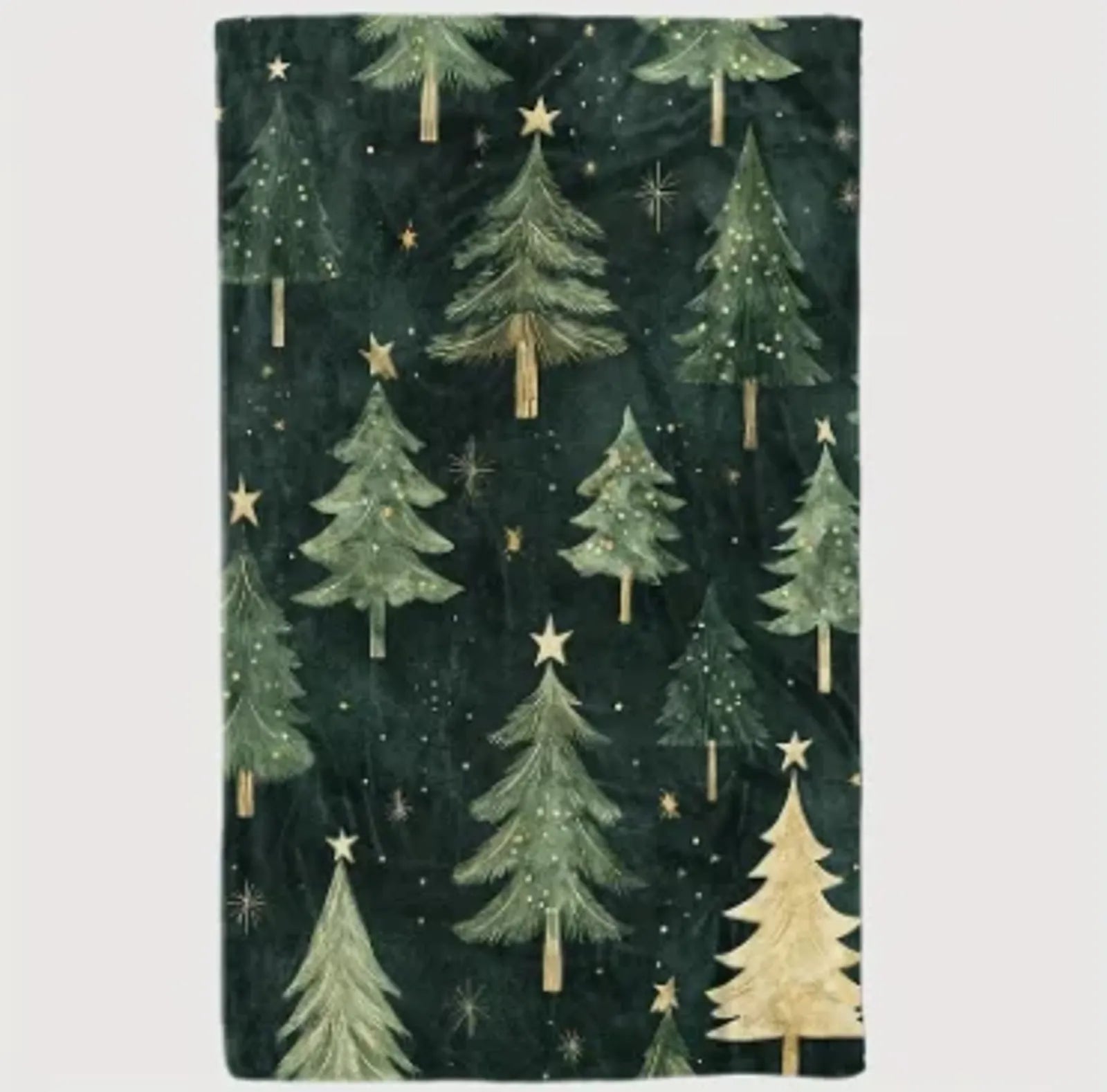 Green Christmas Tree Print Blanket - Soft & Warm Comfort