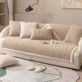 Universal Plush Velvet Sofa Cover - Non-Slip Warm Flannel