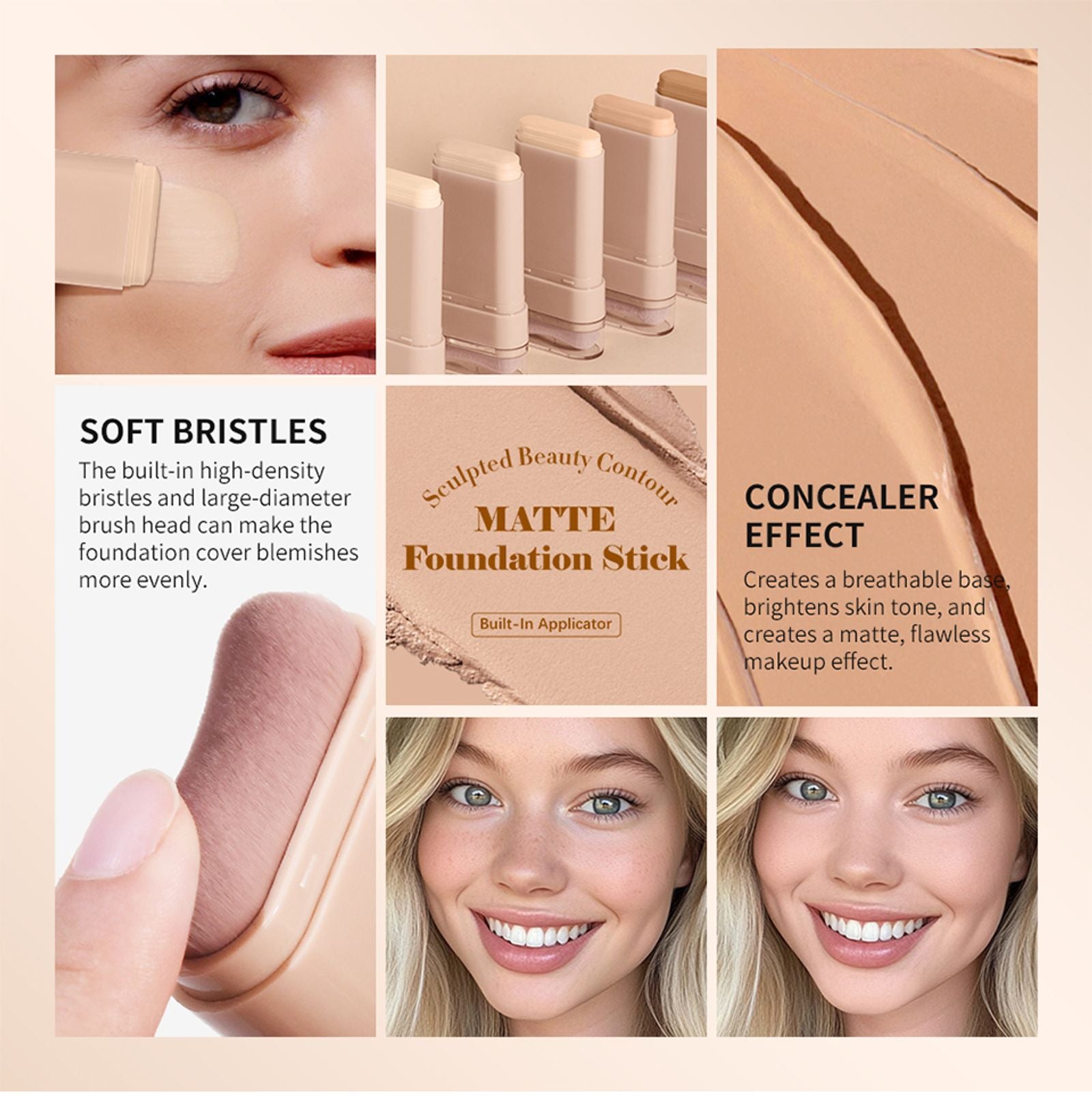Skin Tint Foundation Stick - 6 Color Options