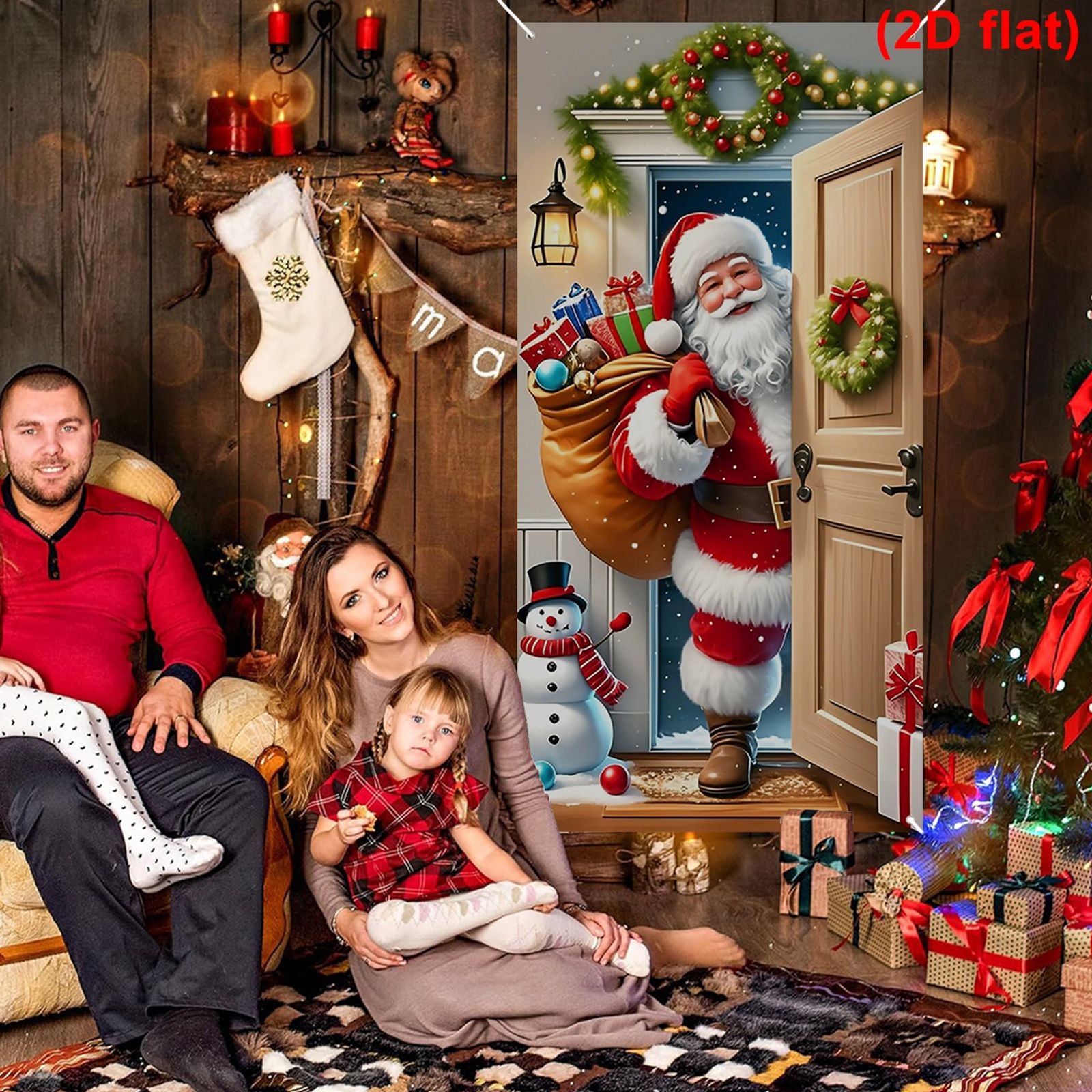 Christmas Santa Claus Photography Backdrop for Family Portraits
