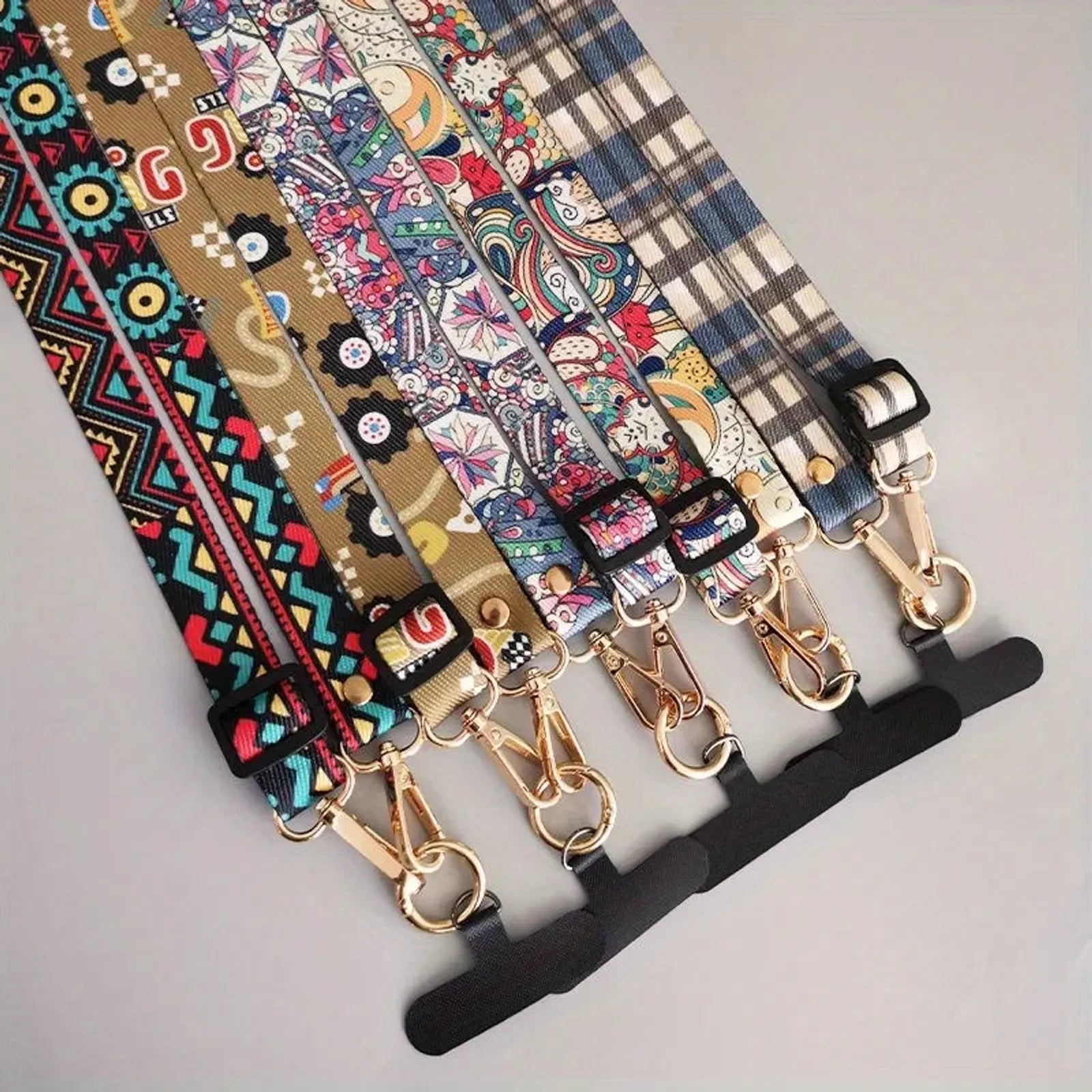 Retro Pattern Mobile Phone Clip Crossbody Lanyard