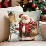 Christmas Decorative Throw Pillow Covers - Santa, Snowman, Elk