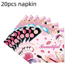 Makeup Birthday Disposable Tableware for Spa Parties