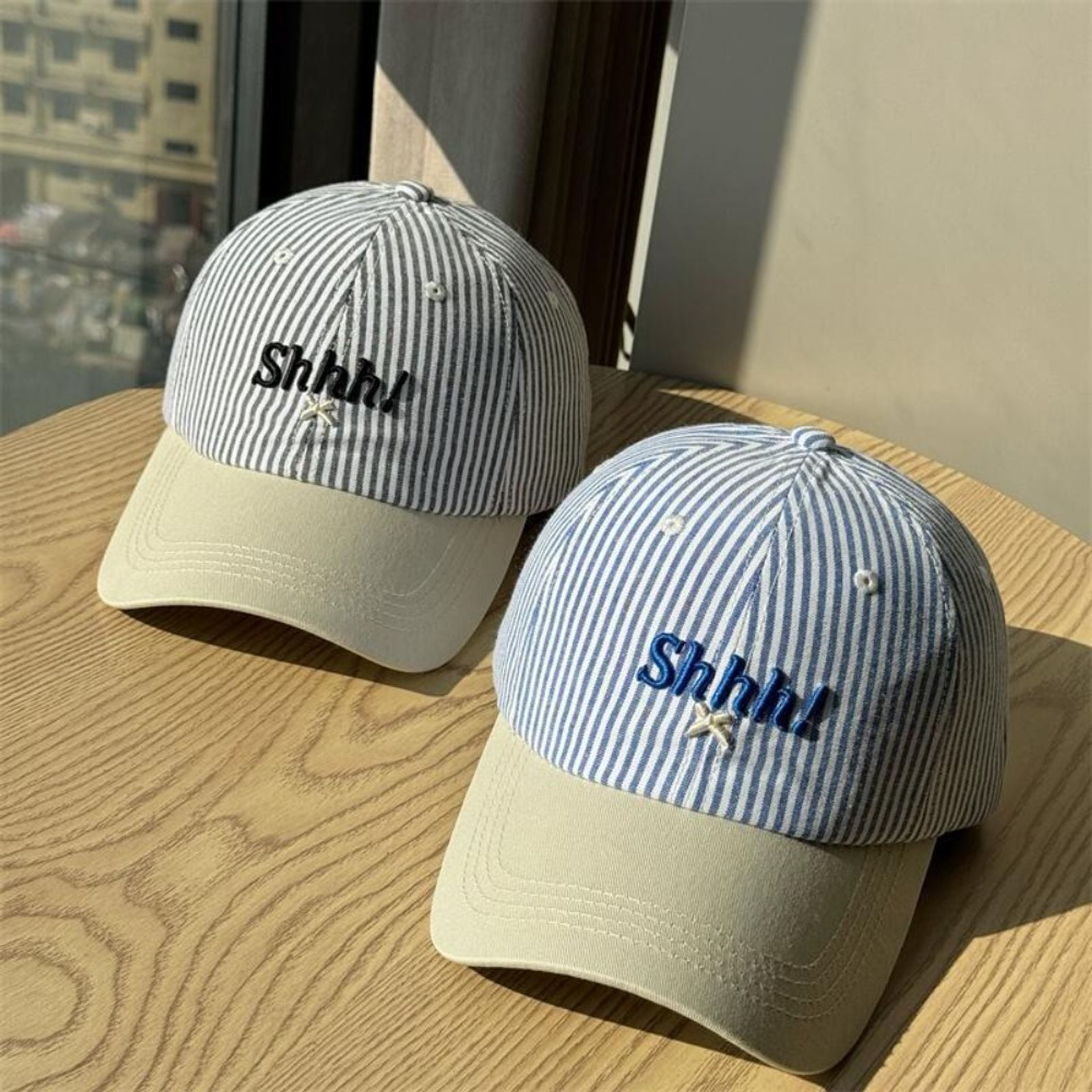 Shhhl Striped Baseball Cap for Men and Women