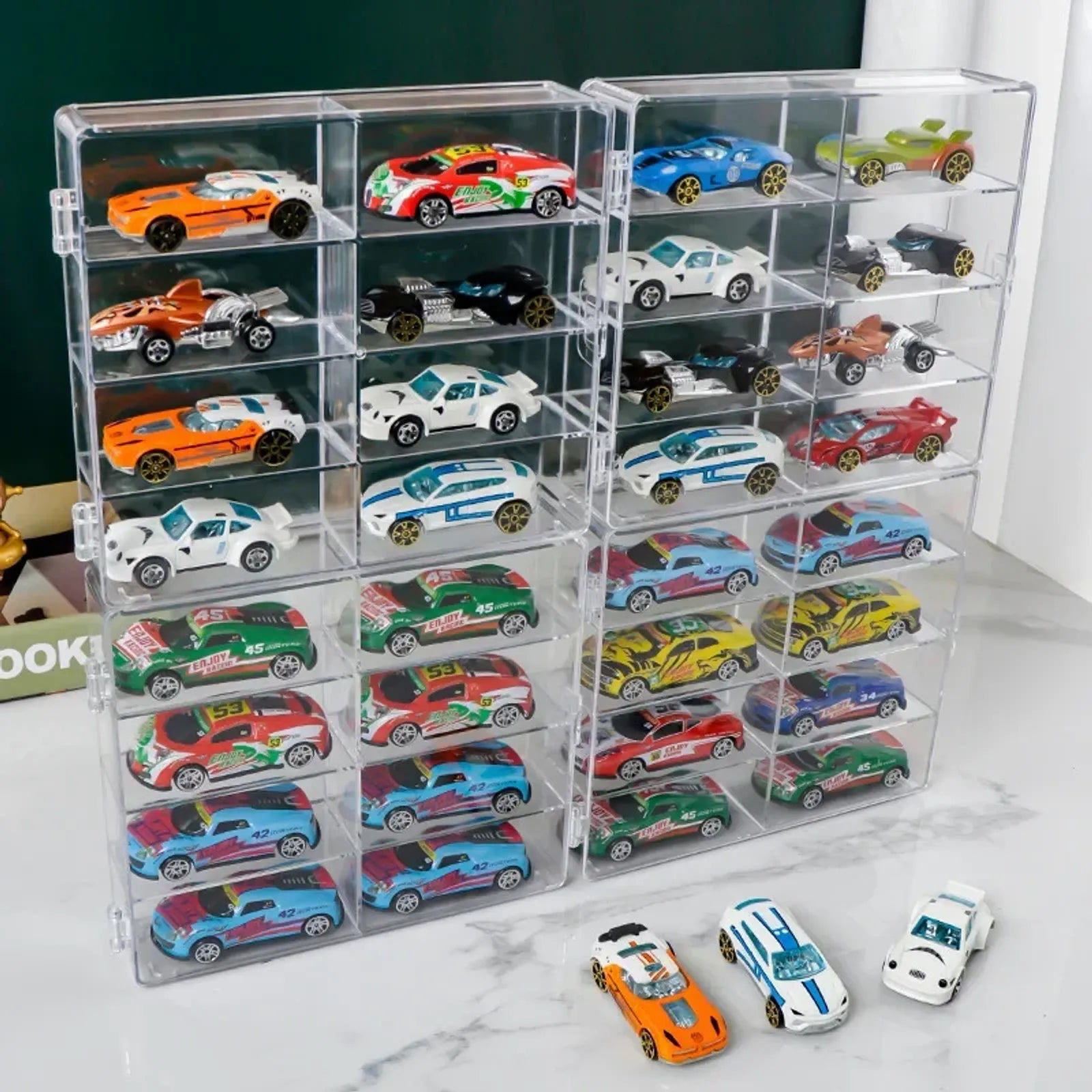 Acrylic Car Display Box 1:64 for Hot Wheels - 8 Grid Rack